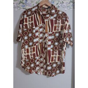 Prianka's Collection Medium Button Up Retro Art to Wear Classic Business Casual